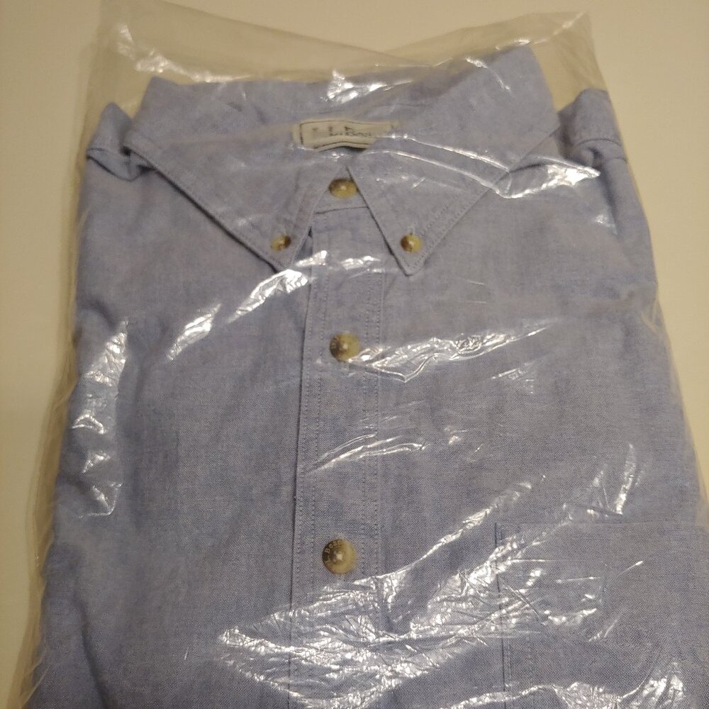 LL Bean Button Down Long Sleeve light Denim Shirt